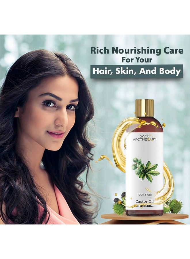 Castor Oil For Improving Skin Hair And Nails Health;200 Ml