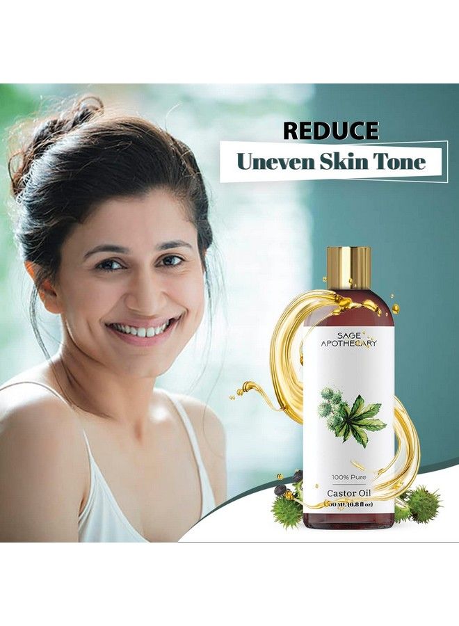 Castor Oil For Improving Skin Hair And Nails Health;200 Ml