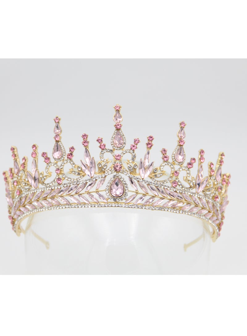 Ddaniela Alexa Collection Faux white with pink stones Crown Tiara