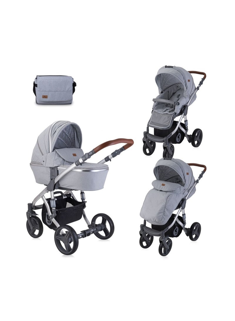 Baby Stroller Rimini+Mama Bag Dark Grey & Black Dots