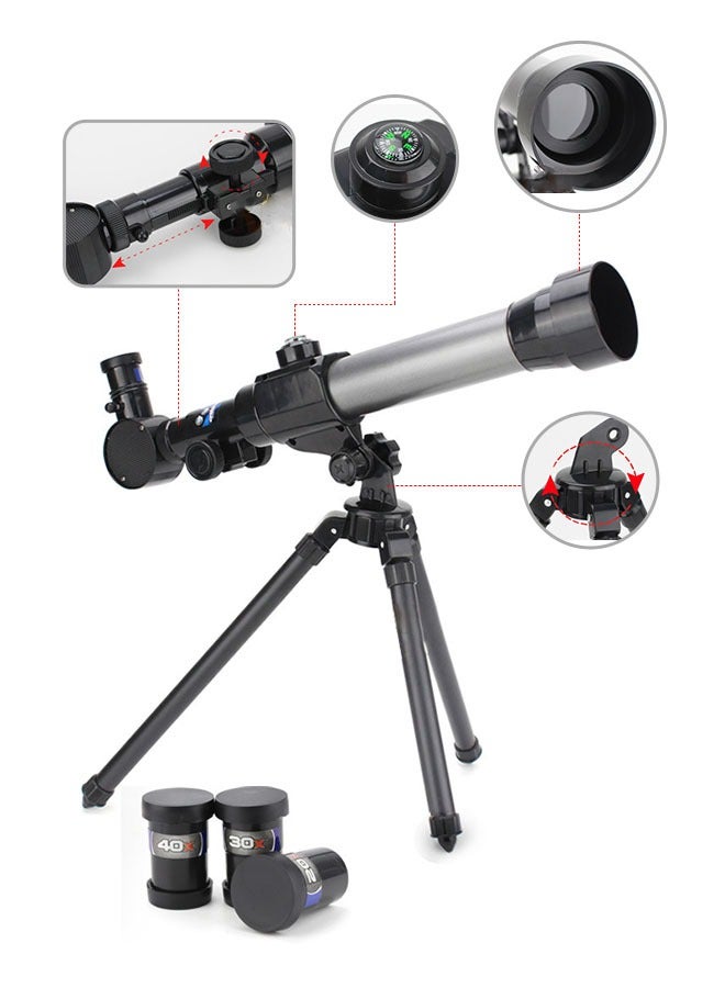 1290 Astronomical Children's Telescope Toys, High-Definition Eyepieces for Scientific Experiments, Multiple Objective Magnifications, Stretchable Tripod, Large Objective Lens, Refractor Telescope