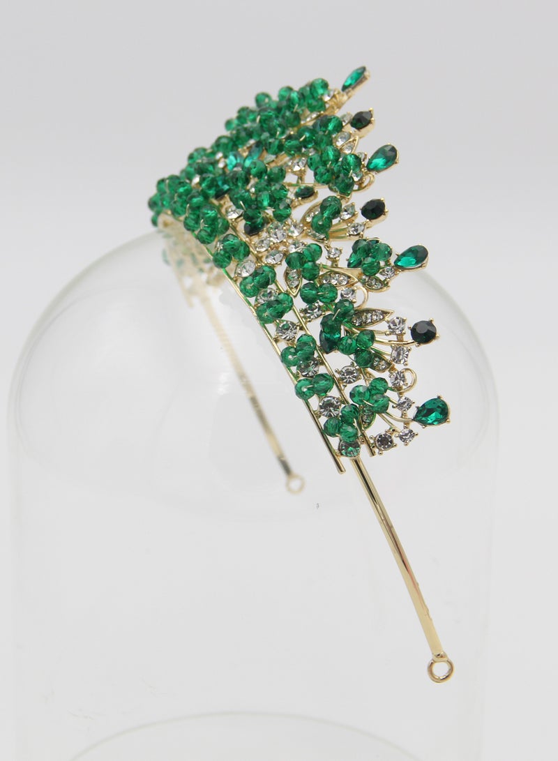 Ddaniela Vioctoria Collection Faux green stones Crown Tiara