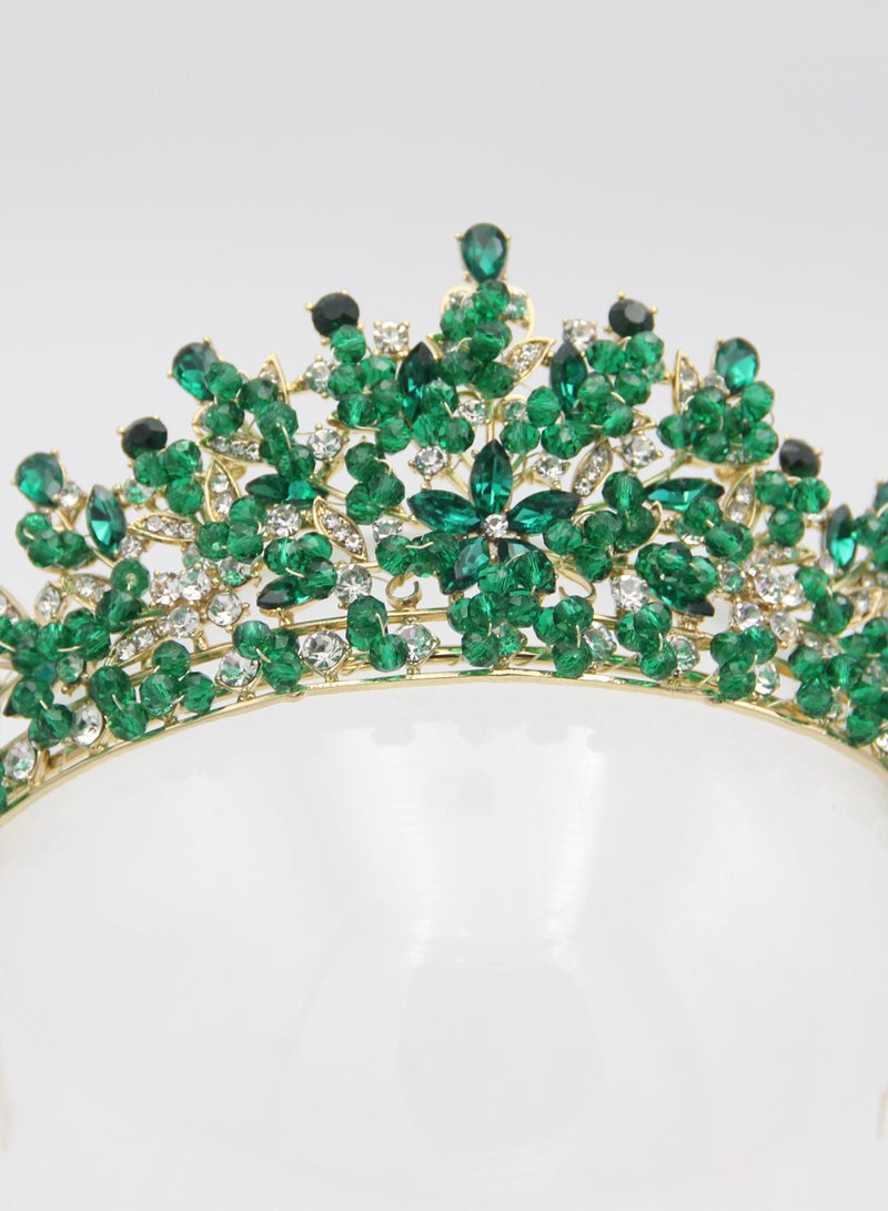 Ddaniela Vioctoria Collection Faux green stones Crown Tiara