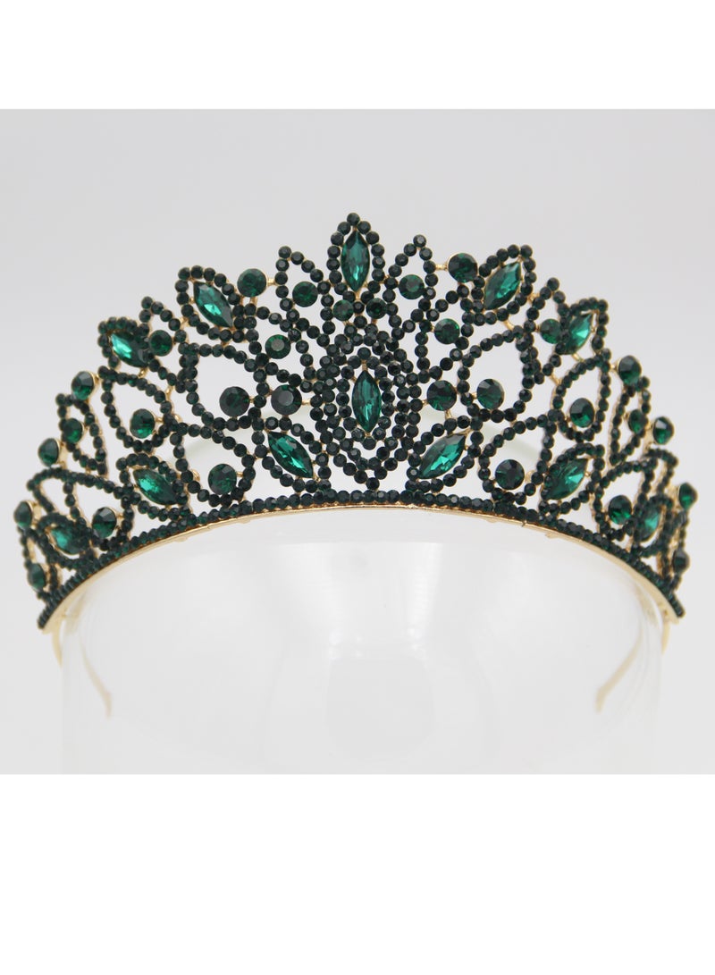Ddaniela Ruslana Collection Faux dark green Crown Tiara