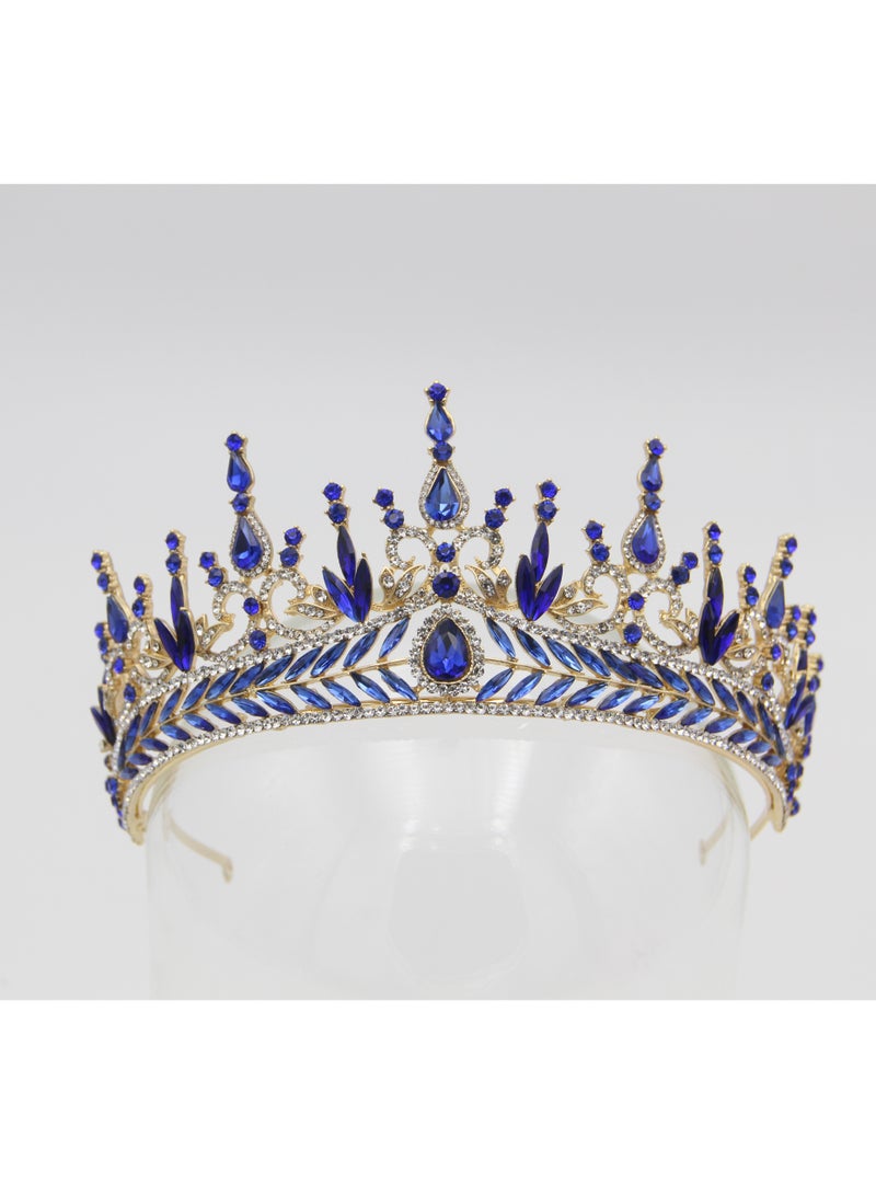 Ddaniela Alexa Collection Faux white with royal blue stones Crown Tiara