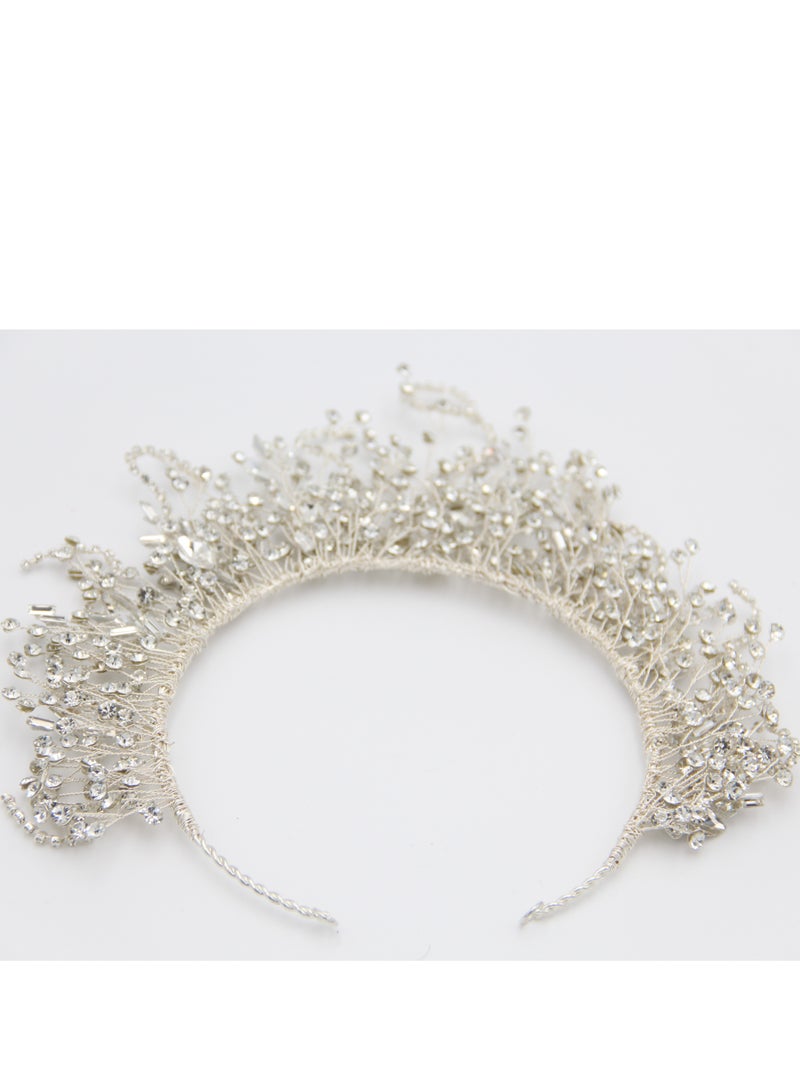 Ddaniela Joana Collection Faux white silver stones Crown Tiara
