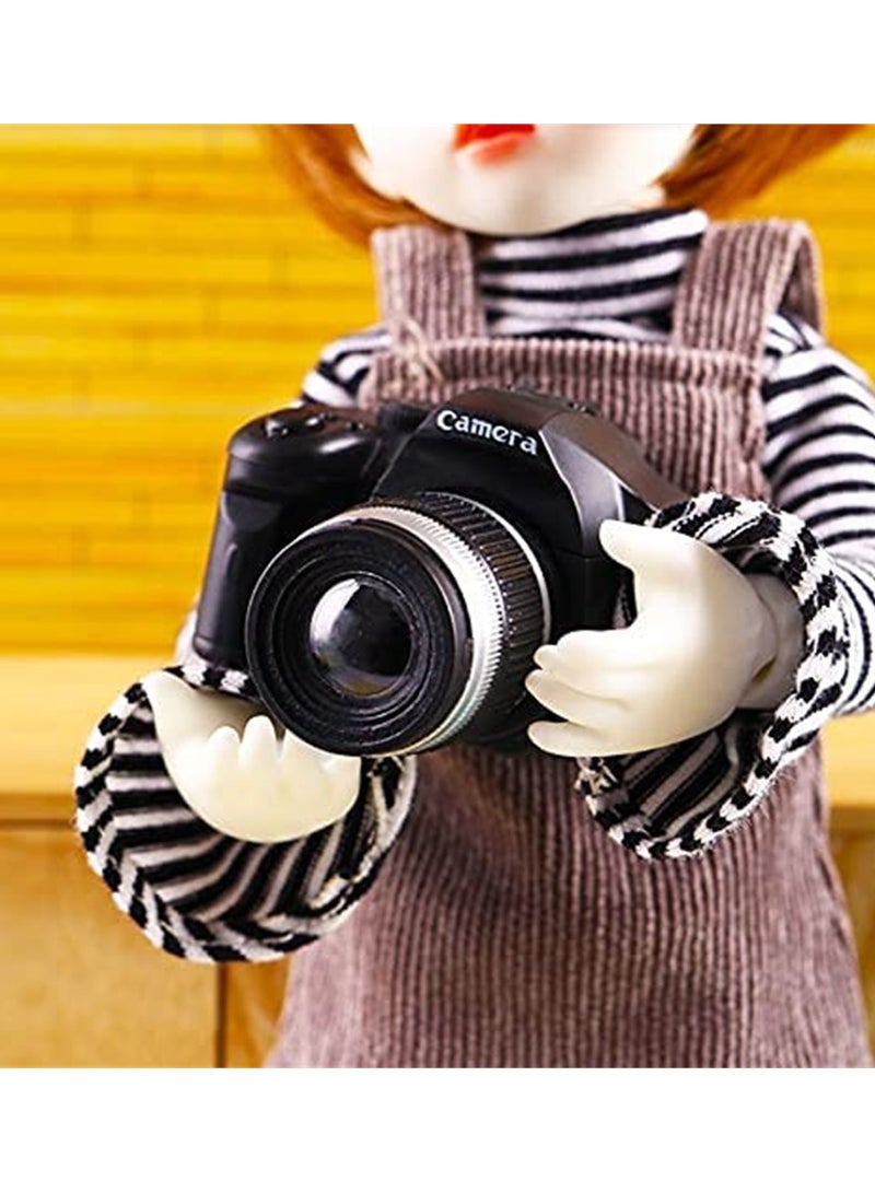 Mini Camera for Dolls, 1:4 Scale Miniature SLR Camera Mini Camera Ornament with Flash and Shutter Sound, Vintage Camera Model Digital SLR Camera, 4 Pcs
