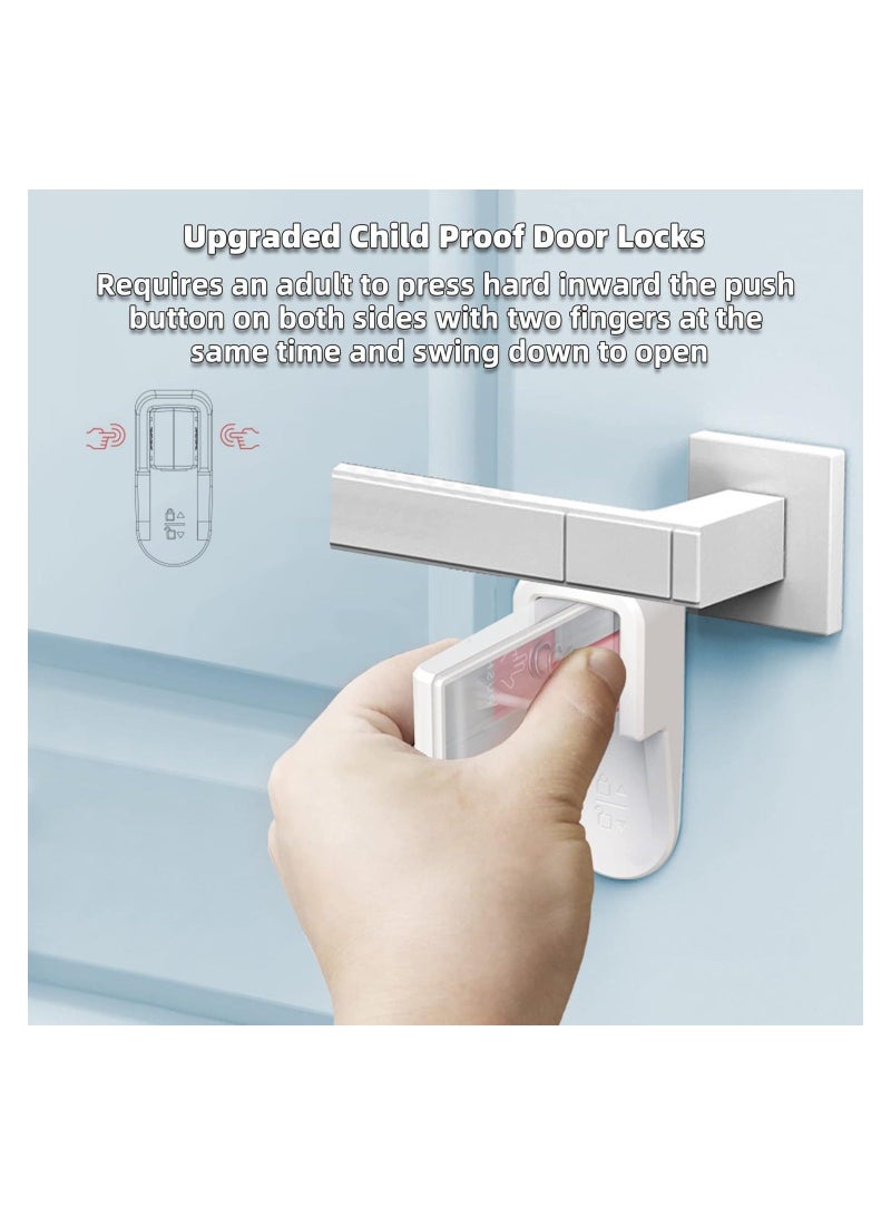 Door Lever Locks for Childproof, 2 Pcs Baby Proofing Handle Lock, Prevent Toddlers from Opening Doors No Tools Need or Drill, 3 M Adhesive Children Security
