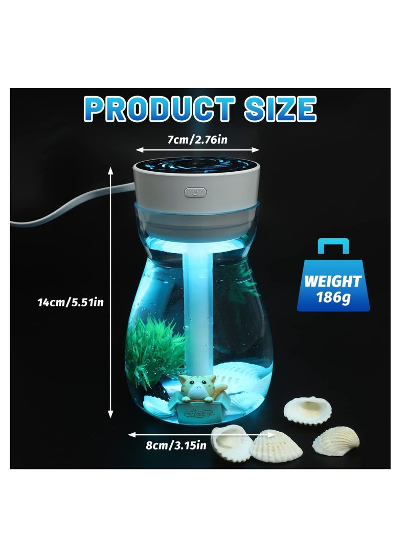 Cool Mist Humidifier Office Bedroom Air Purifier Usb Charging Kawaii With Led Light Moisturizing Bottle(White)