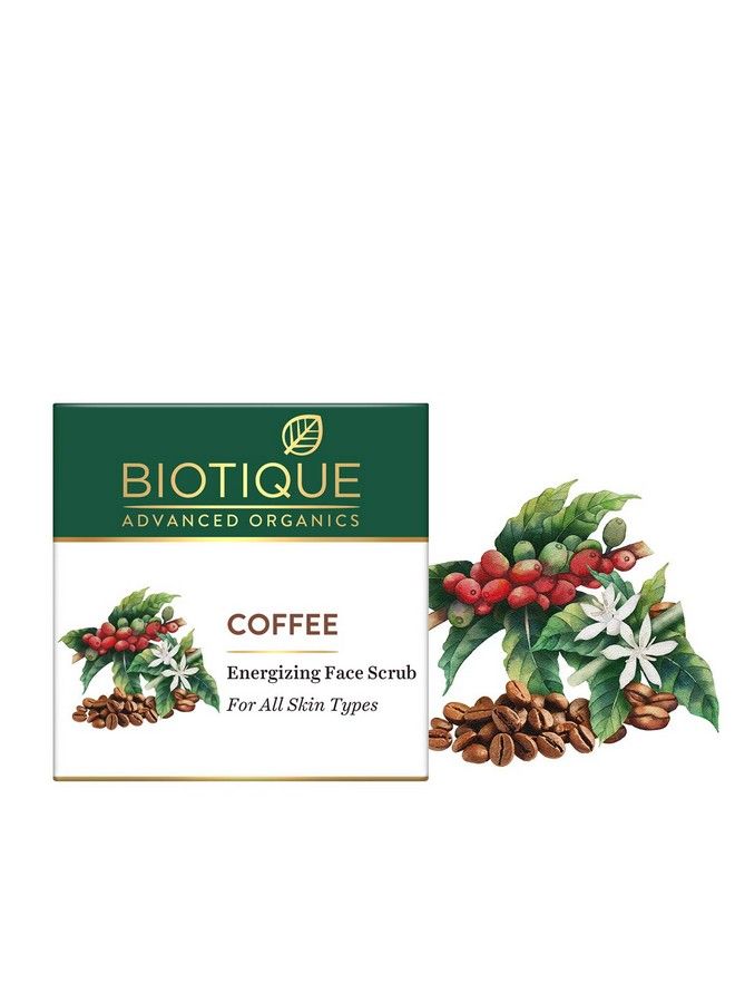 Coffee Energizing Face Scrub For All Skin Types50 Gm ; Deep Exfoliation Removes Blackheads & Whiteheads De-Tan ; Paraben & Sls Free (Pack Of 2)