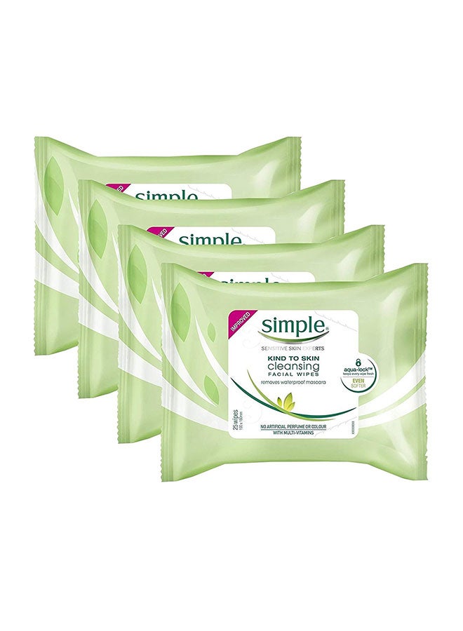 Pack Of 4 Cleansing Facial Wipes