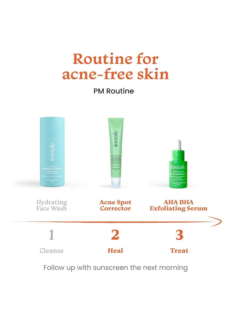 Foxtale Acne Treatment Smooth Sailing  Exfoliating Serum 30ml and Acne Spot Corrector Gel 15ml
