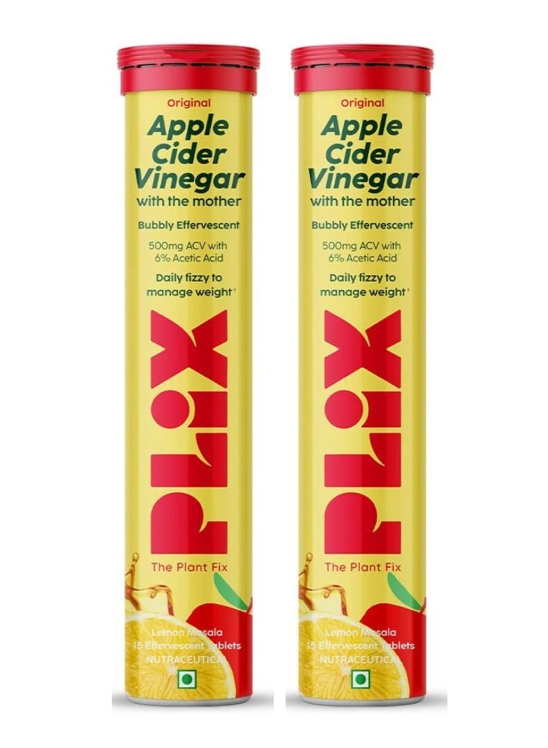 Apple Cider Vinegar Effervescent Tablets Lemon Masala Pack of 2