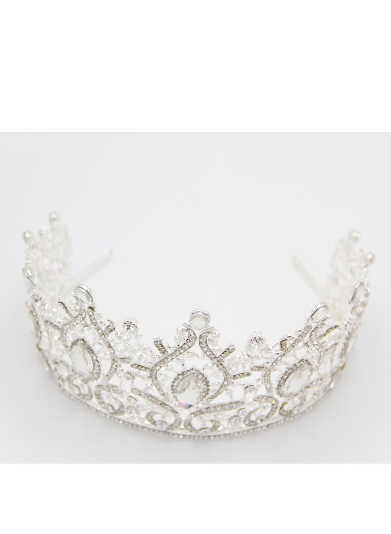 Ddaniela Roberta Colletion Collection Faux white with white stones Crown Tiara