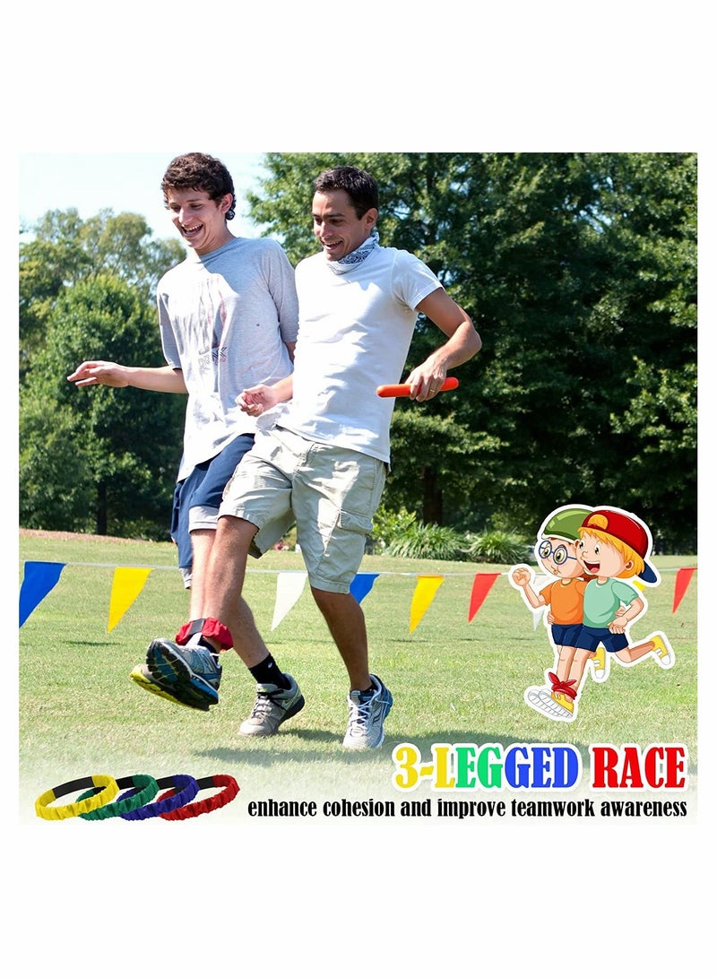 Potato Sack Race Bags Egg and Spoon Legged Relay Bands Elastic Tie Rope for Kids Family Activity Outdoor Game Lawn Games 6 Player