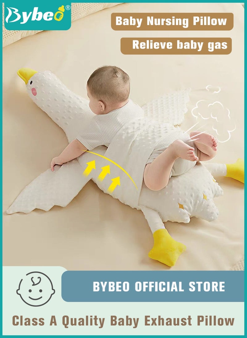 Baby Exhaust Pillow, Breathable and Soft Toddler Nursery Pillows, Infant Soothing Doll, for Sleeping and Relief of Flatulence in the Shape of a Large White Goose