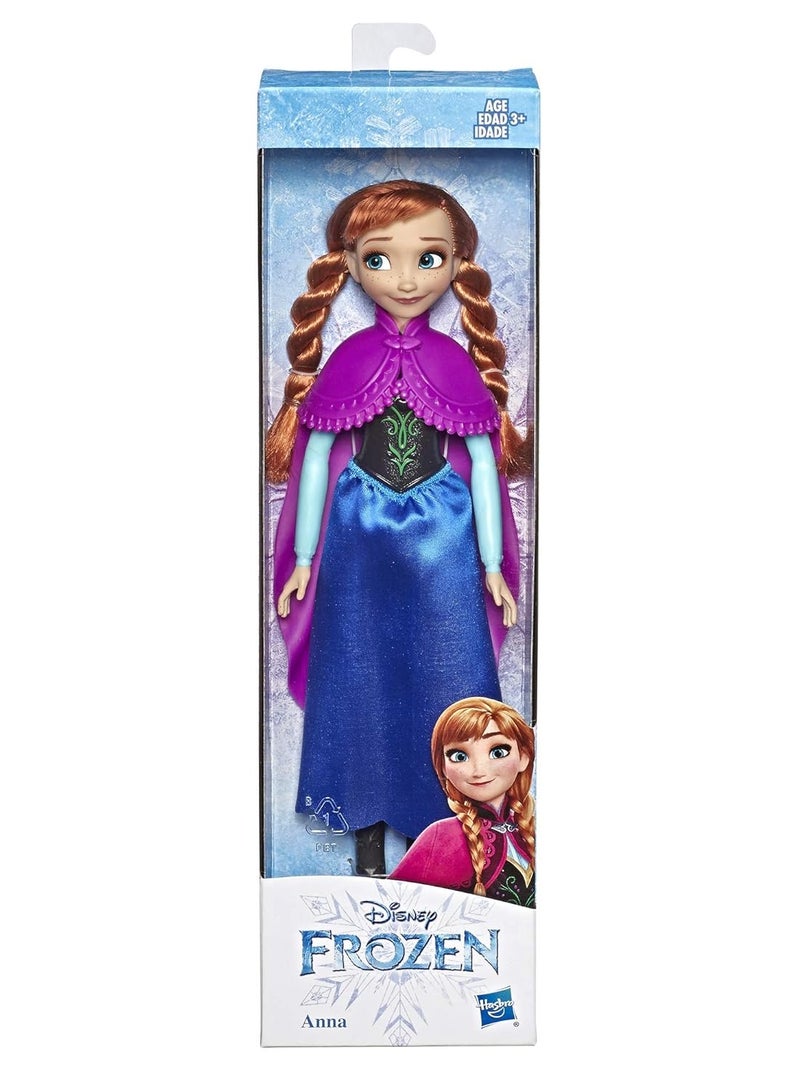 Frozen Anna Fashion Doll with Long Hair Toy for Kids 3 Years Old And Up