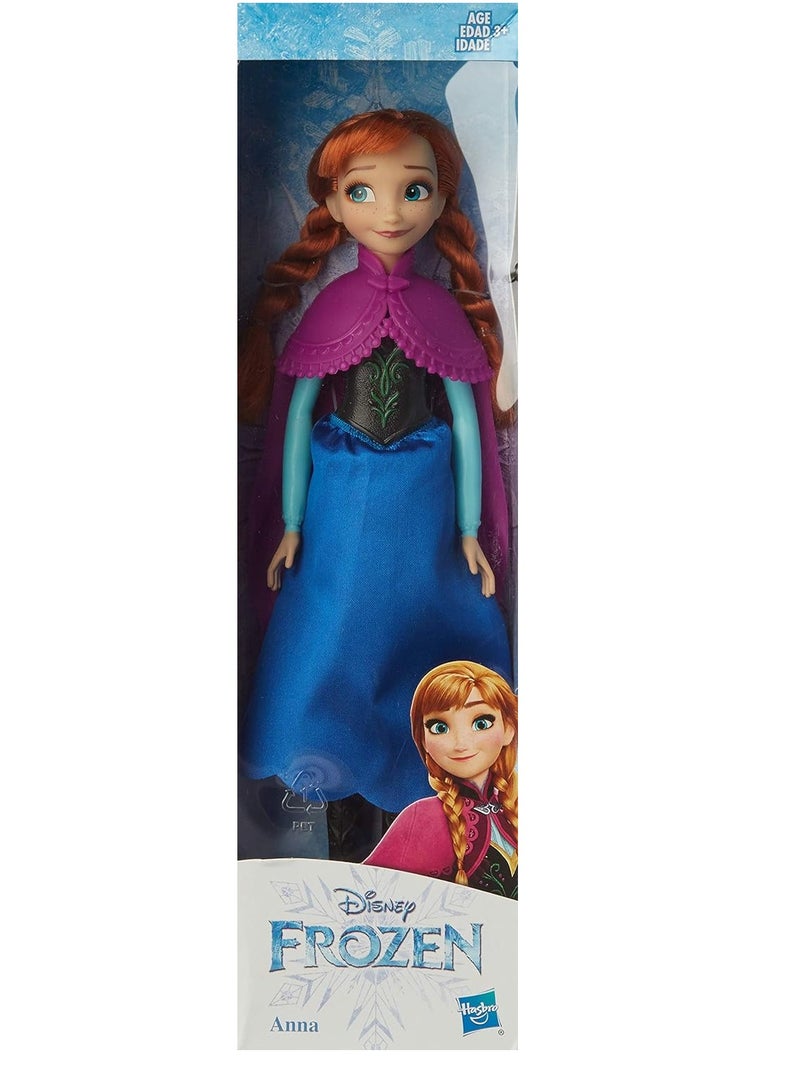 Frozen Anna Fashion Doll with Long Hair Toy for Kids 3 Years Old And Up