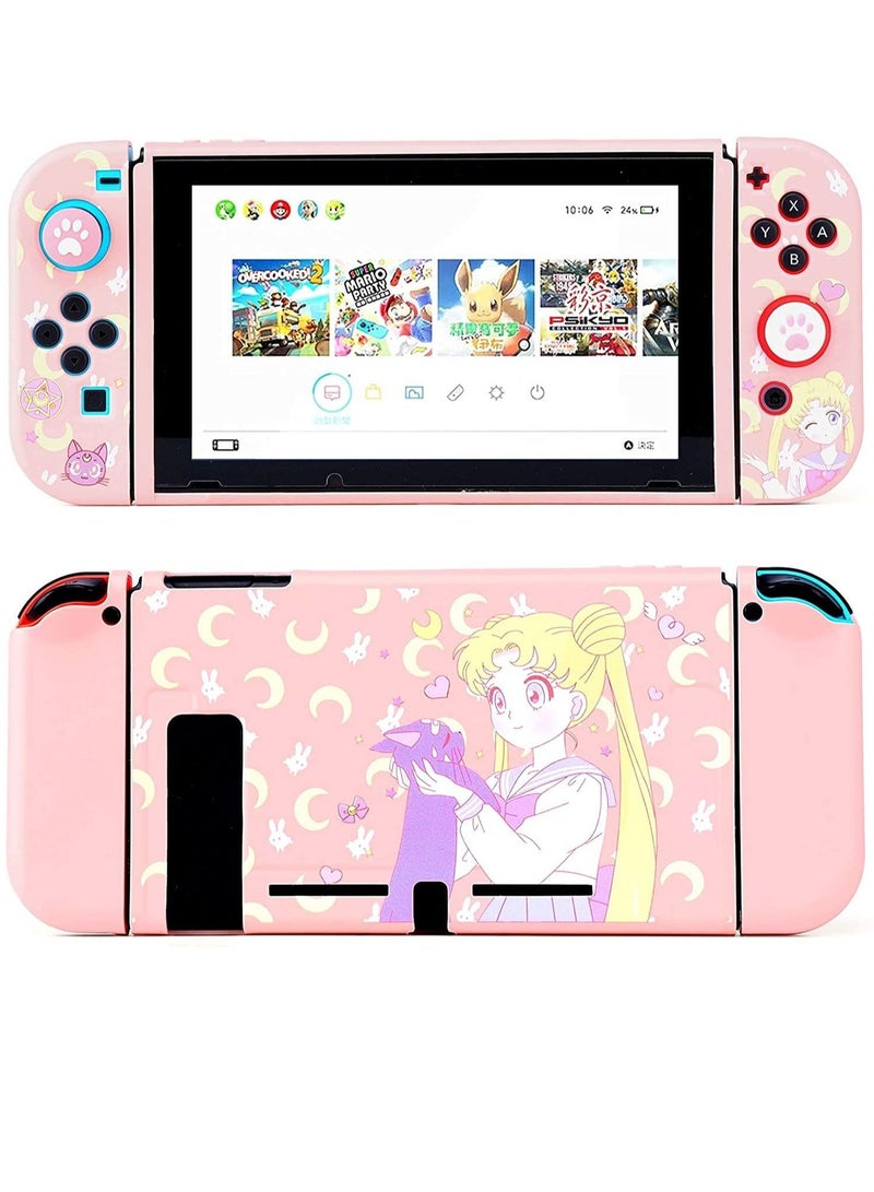 Switch Protective Cover,Cute Liquid Silicone Protective Case for Switch, Soft Slim Grip Cover Shell for Console and Joy Con, Scratch, Crack Resistant, Easy Install (Sailor Moon) KSA | Riyadh, Jeddah</