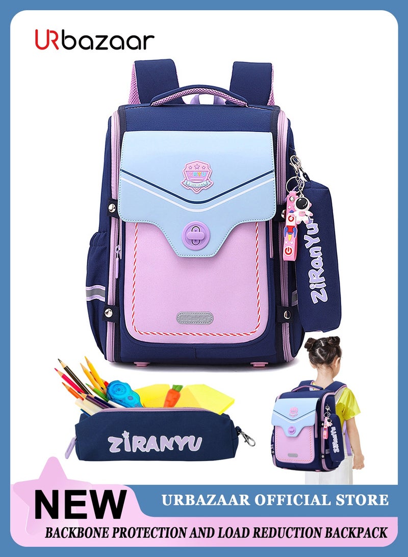 Simple Modern Cute Primary Junior Backpack for School Boys Girls Elementary Kids School Backpack,England British Stye School Backpack Lightweight Travel Backpack