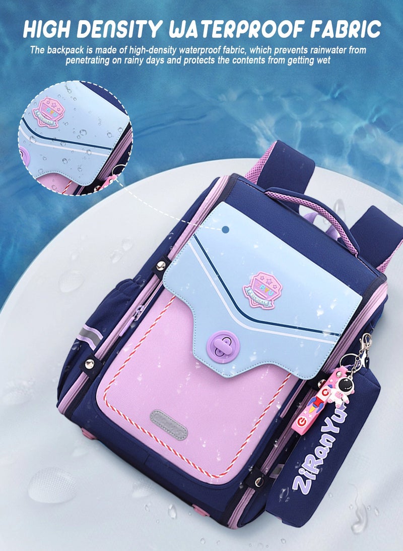 Simple Modern Cute Primary Junior Backpack for School Boys Girls Elementary Kids School Backpack,England British Stye School Backpack Lightweight Travel Backpack