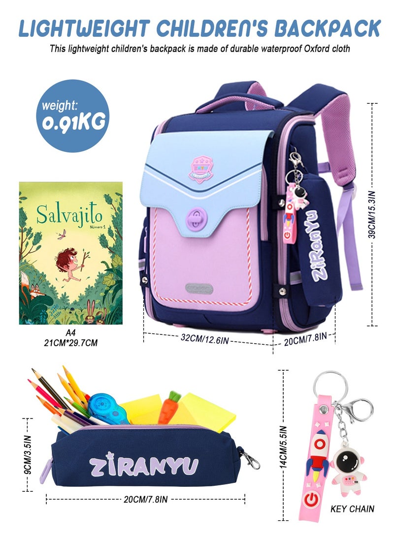 Simple Modern Cute Primary Junior Backpack for School Boys Girls Elementary Kids School Backpack,England British Stye School Backpack Lightweight Travel Backpack