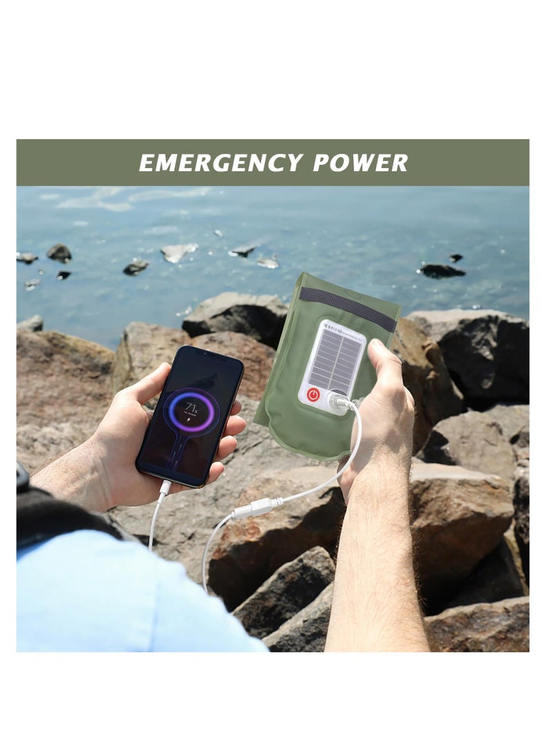 Solar Camping Lights Bars, 60cm Rechargeable 2000mAh Foldable Inflatable Light for Outdoor IP66 Waterproof LED Tube Camping, Hiking, Travel