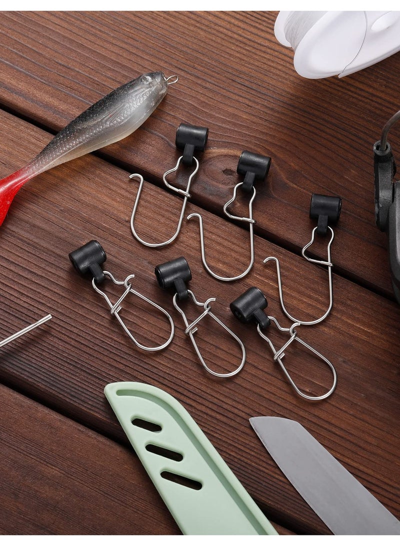 50 Pieces Fishing Line Sinker Slides with Duo Lock Fishing Clips with Duo Lock Clips and Hooked Snaps for Easy Tackle Connection