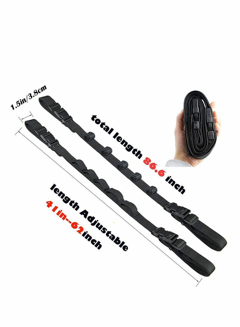 Vehicle Fishing Pole Holder, 2 Strap Adjustable Nylon Car Rod Rack 86.6 Inches Length Belt Strap, for Car, SUVs and Vans