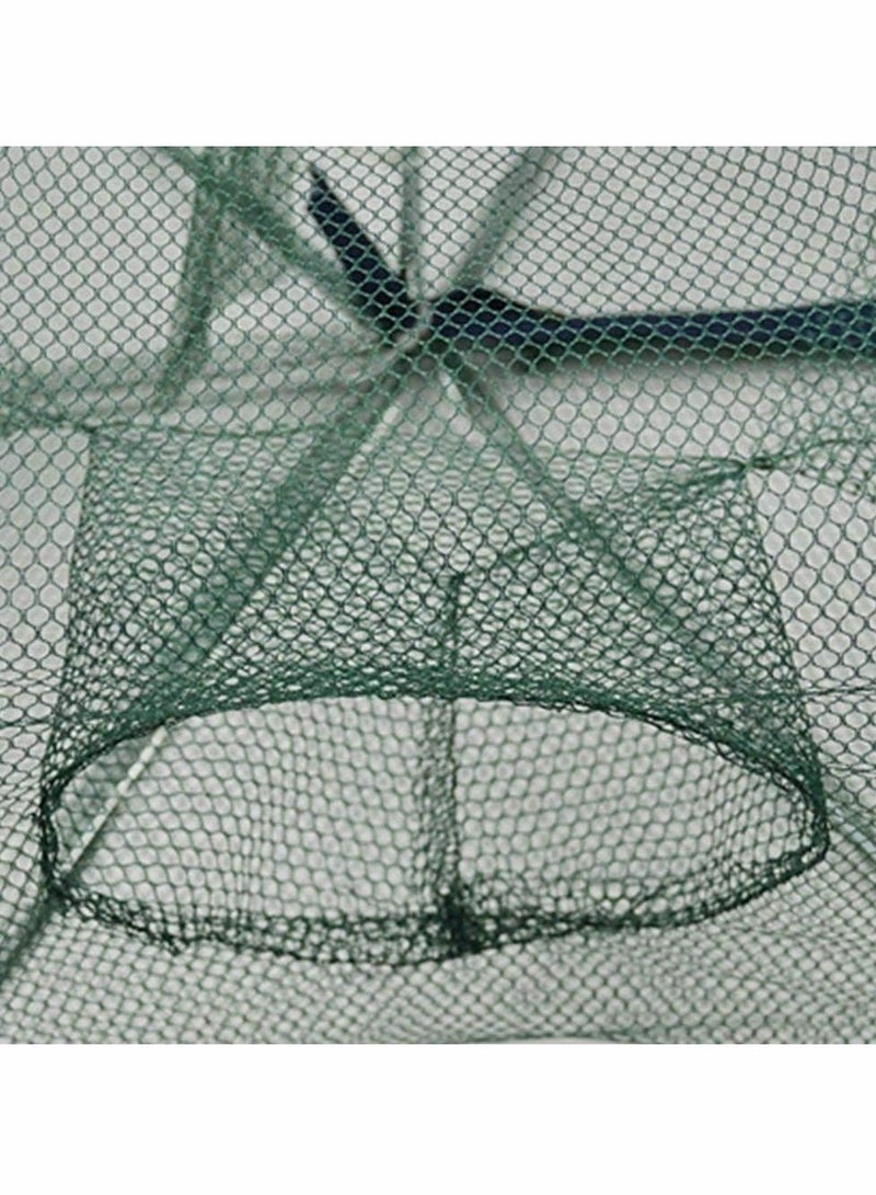 Holes Automatic Fishing Net Shrimp Cage Nylon Foldable Crab Fish Trap Cast Retractable Large Zipper Trap(12 Holes)