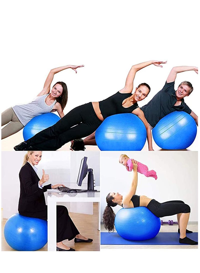 Exercise Ball 45cm with Quick Foot Pump Professional Grade Anti Burst Slip Resistant Stability Balance for Yoga Workout Office Classroom Work Chair