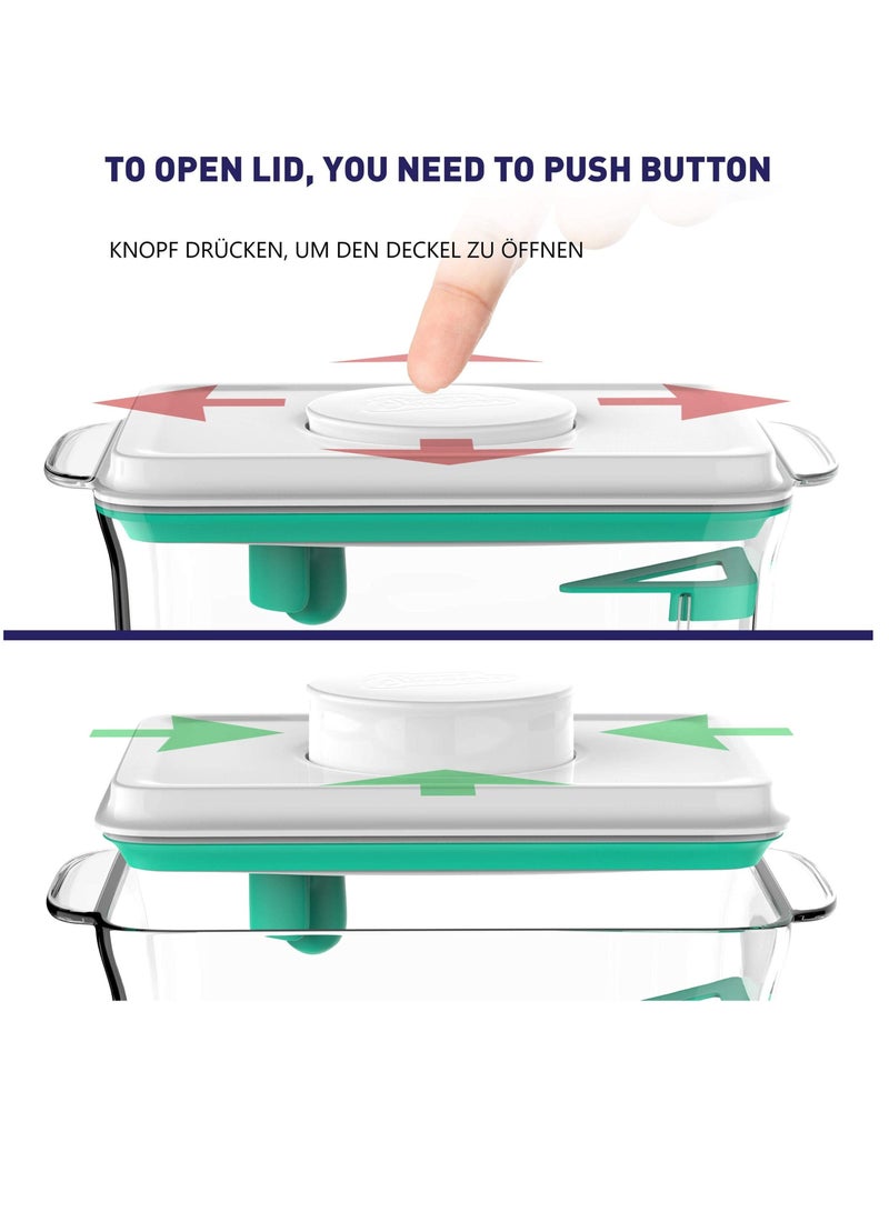 SYOSI Formula Conatiner, One Button Baby Milk Powder Dispenser with Spoon, BPA-Free Airtight Food Storage Containers Lid for Formula, Coffee, Cereal, Flour (1700ml)