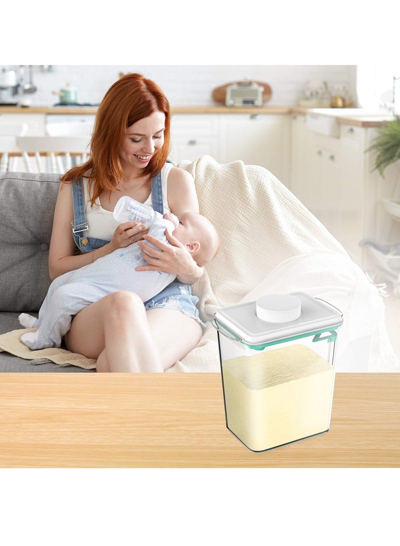 SYOSI Formula Conatiner, One Button Baby Milk Powder Dispenser with Spoon, BPA-Free Airtight Food Storage Containers Lid for Formula, Coffee, Cereal, Flour (1700ml)