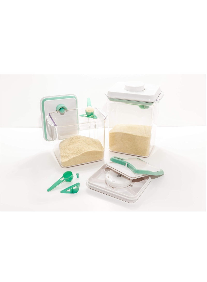 SYOSI Formula Conatiner, One Button Baby Milk Powder Dispenser with Spoon, BPA-Free Airtight Food Storage Containers Lid for Formula, Coffee, Cereal, Flour (1700ml)