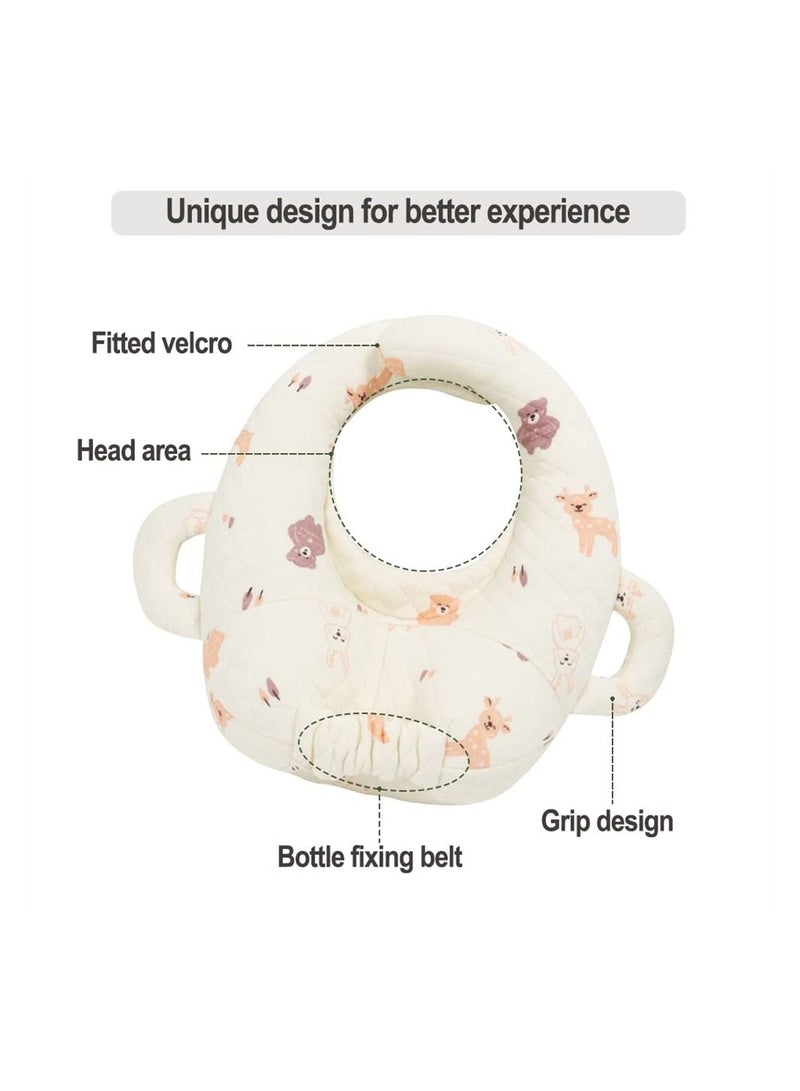 Baby Nursing Pillow, Cartoon Bottle Holder, Portable Support Pillow for Newborns, Breastfeeding Pad, Cushion, Anti-Spitting Milk Deer
