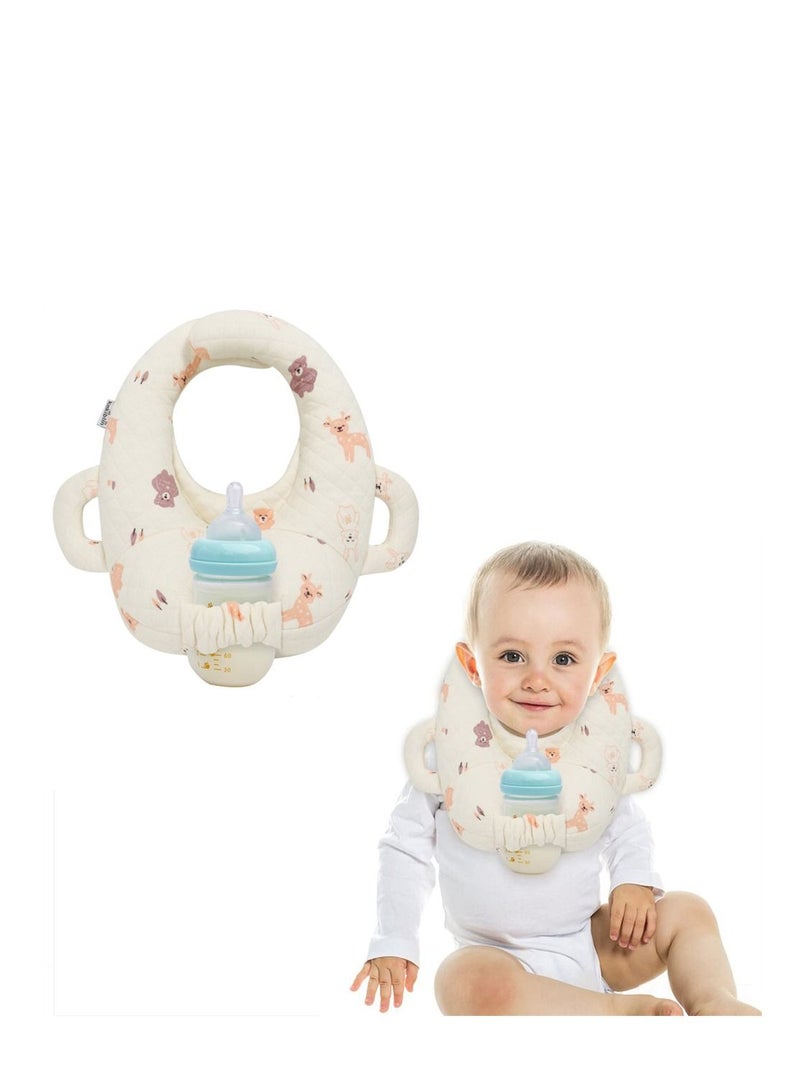 Baby Nursing Pillow, Cartoon Bottle Holder, Portable Support Pillow for Newborns, Breastfeeding Pad, Cushion, Anti-Spitting Milk Deer