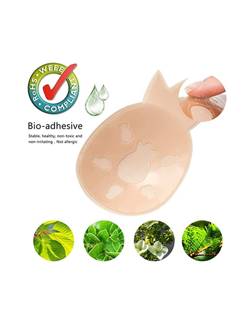 Nipple Covers For Women, Ultra Thin Reusable Silicone Covers, Alternative to a strapless Bra, Pasties for Reusable, Sticky Breast Petals (2 Pairs)