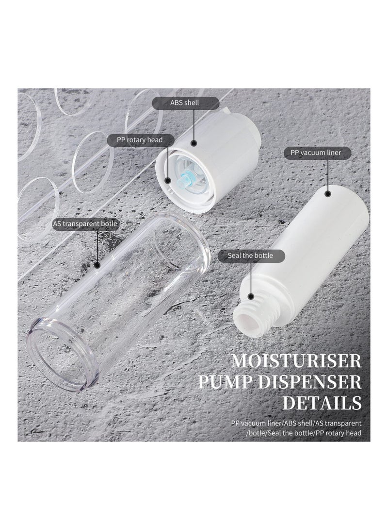 Airless Pump Bottle Moisturiser Container, 30ML Refillable Cosmetic Face Cream Container Dispenser, Hand Sanitizer Lotions and Creams Leak Proofc travel Vacuum Jars for Women Men (2 Pack)