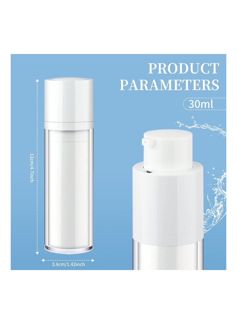 Airless Pump Bottle Moisturiser Container, 30ML Refillable Cosmetic Face Cream Container Dispenser, Hand Sanitizer Lotions and Creams Leak Proofc travel Vacuum Jars for Women Men (2 Pack)