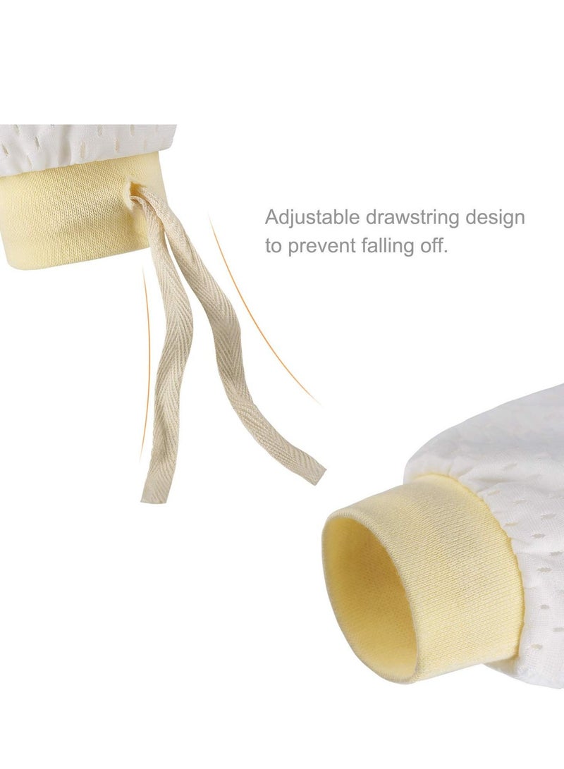 Newborn Baby Mittens No Scratch Mittens, Which Adjustable Anti Ice-Smooth Cool and Breathable Cotton Gloves for Boys Girls 3 Pairs