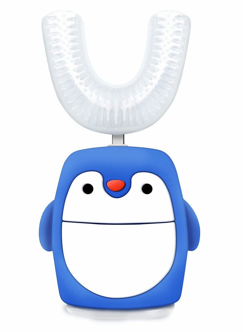 Kids U Shaped Electric Toothbrush, Automatic Timer Tooth Brush, Ultrasonic Toothbrushes with 5 Cleaning Modes IPX7 Waterproof Auto Toothbrush for Children Toddler(Age 2-6, Blue)