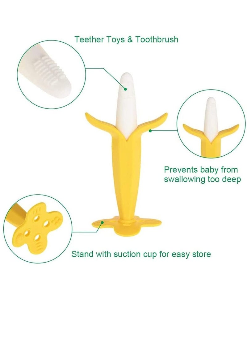 Teething Toys for Baby Natural Silicone Teether Set Fruit Feeder Teethers Babies Feeders Newborn Free Organic Freezer Safe Infants and Toddlers Toy BPA-Free