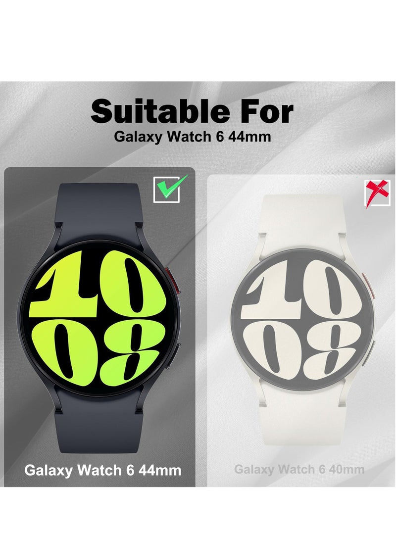 5 Pcs Seltureone Compatible for Samsung Galaxy Watch 6 44mm Screen Protector Case, Soft TPU Protective Case 44 mm, Clear Black Silver Midnight Blue Diaphanous Green