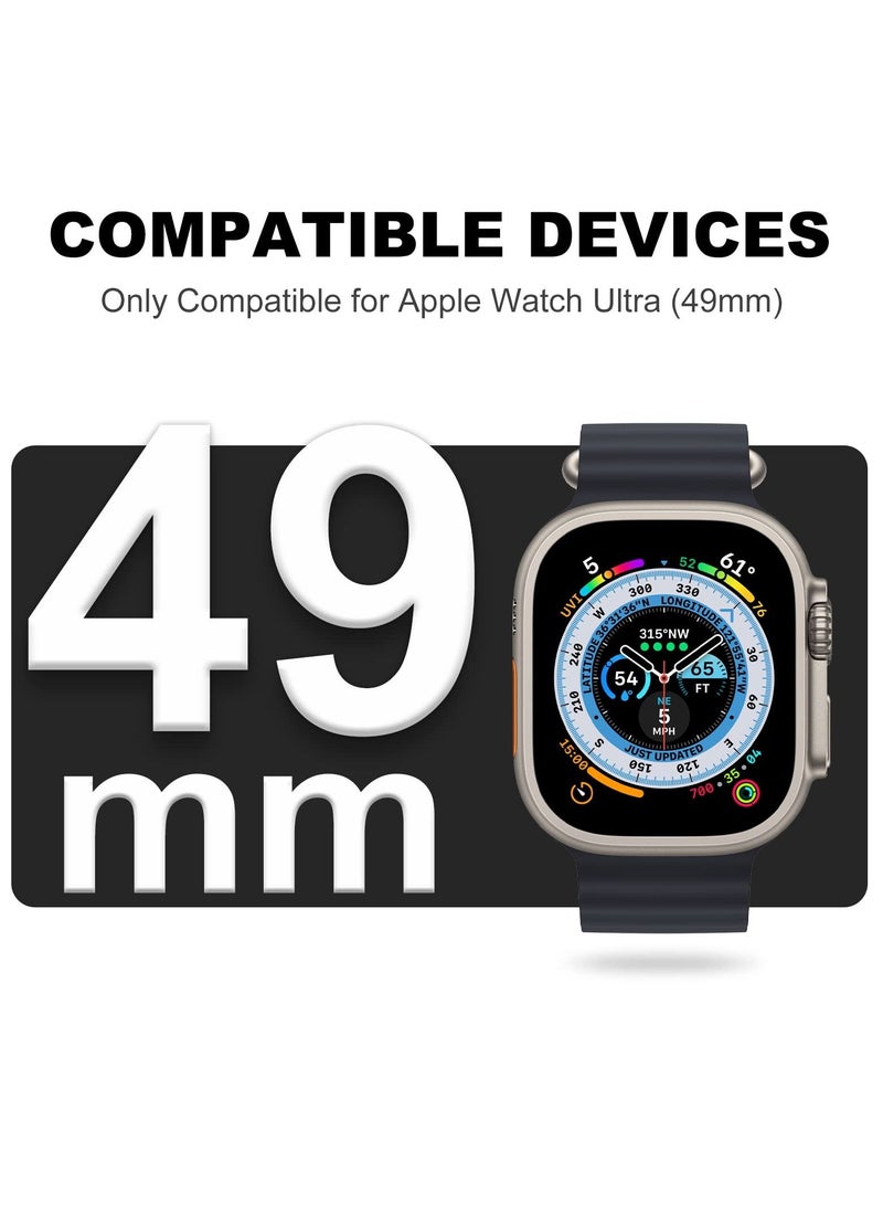 Case Compatible for Apple Watch Ultra 49mm and Screen Protector, Soft TPU Waterproof Touch Sensitive, Anti-Scratch Men Women (Ultra 49mm)