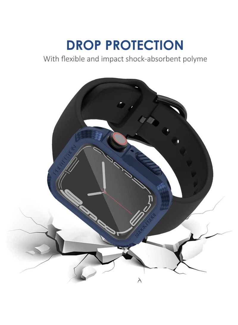 45mm Case, Compatible Fit for Apple Watch Series 7 45mm, 6 Packs Rugged Protective Case Soft TPU Bumper 7/6/SE/5/4 44mm Screen Protector Men Women