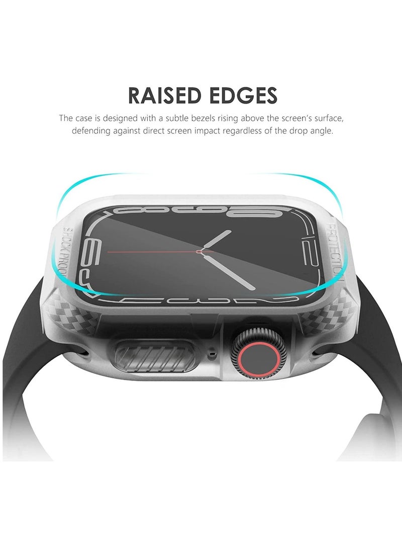 45mm Case, Compatible Fit for Apple Watch Series 7 45mm, 6 Packs Rugged Protective Case Soft TPU Bumper 7/6/SE/5/4 44mm Screen Protector Men Women