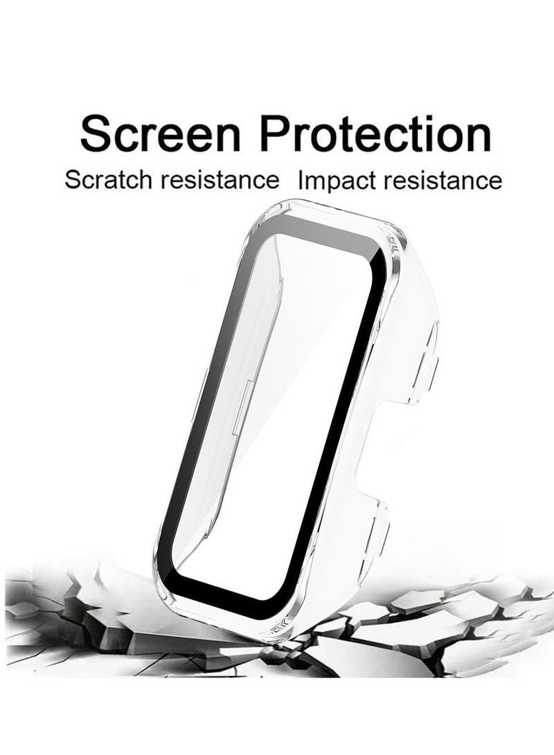 2-Pack Screen Protector Cases Compatible with Huawei Band 8,All-Around Soft TPU Protective Case Cover Bumper Frame (Clear/Black)