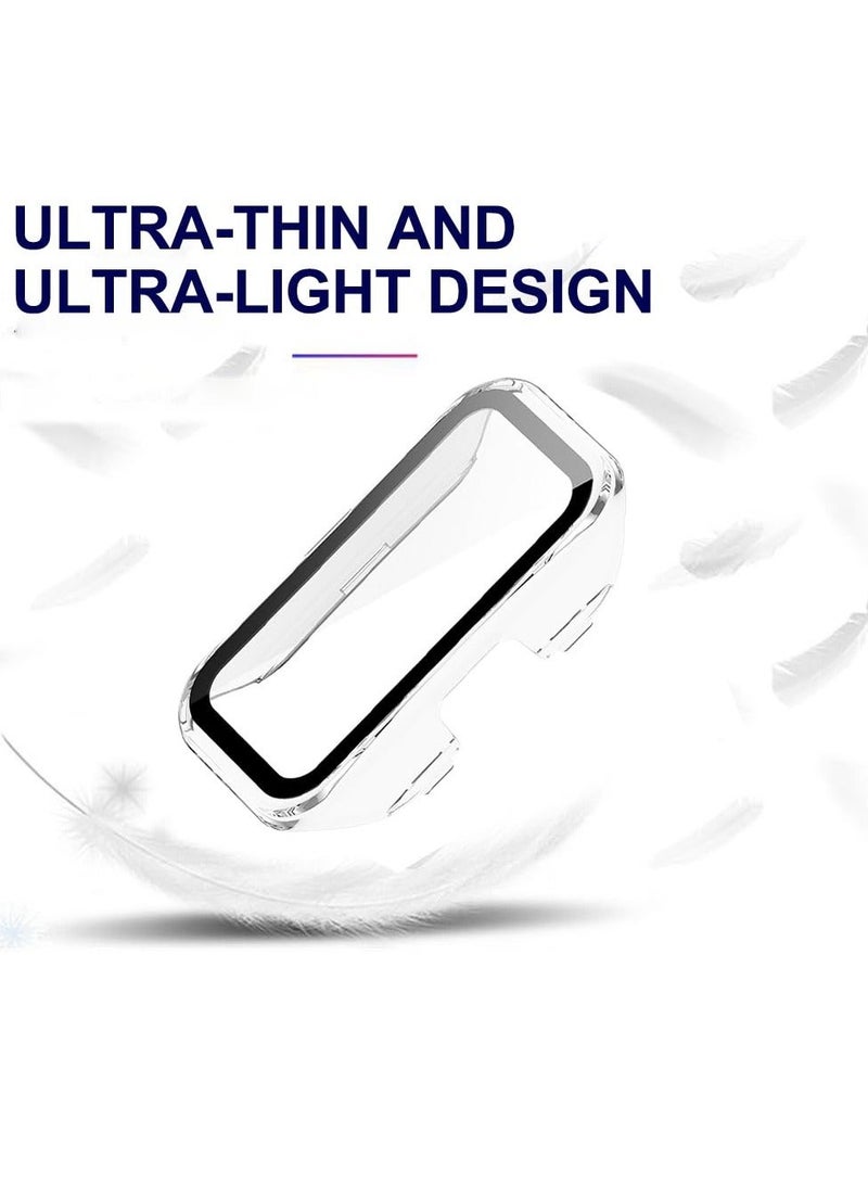 2-Pack Screen Protector Cases Compatible with Huawei Band 8,All-Around Soft TPU Protective Case Cover Bumper Frame (Clear/Black)