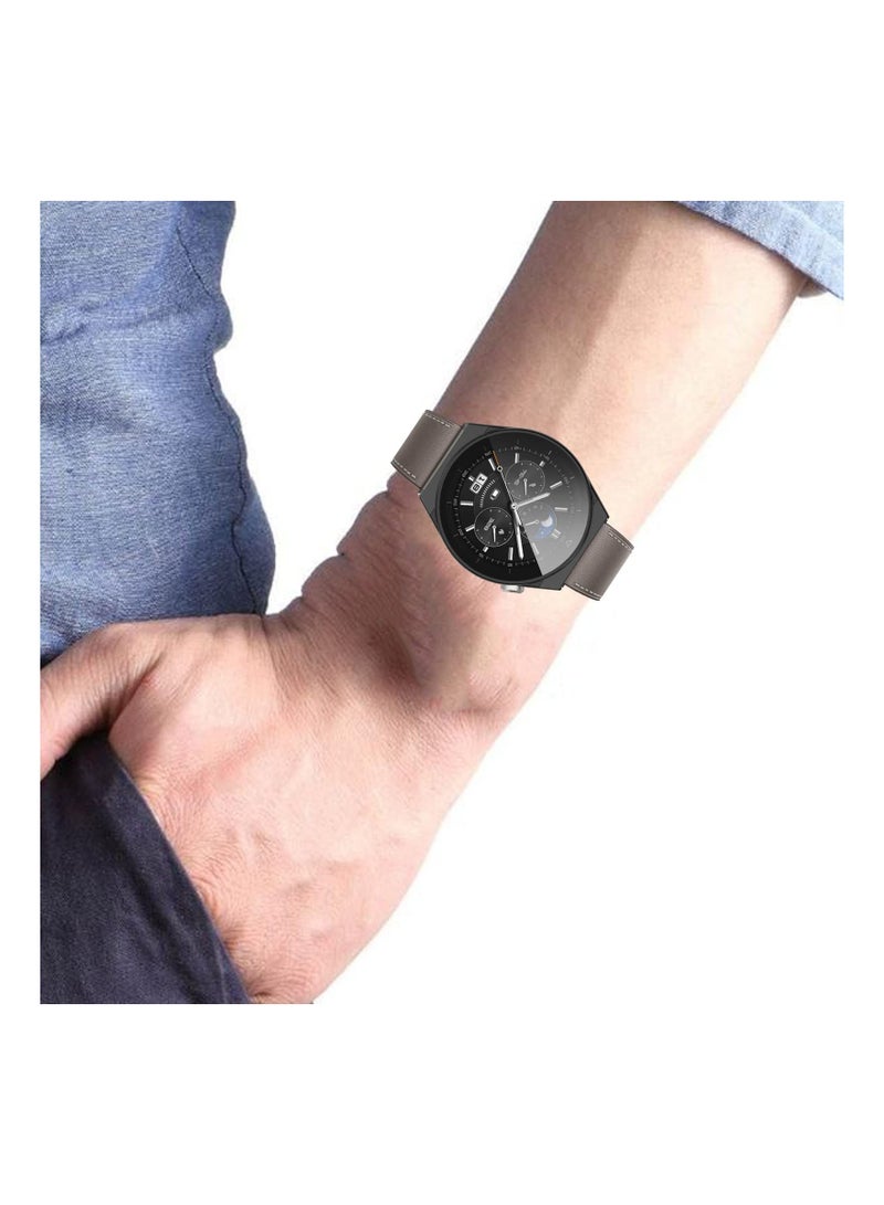 Case for Huawei Watch GT3 Pro 46mm 2Pack All Around Ultra Thin Fit Anti Scratch Flexible Frame Shockproof Hard PC Cover with Tempered Glass Screen Protector