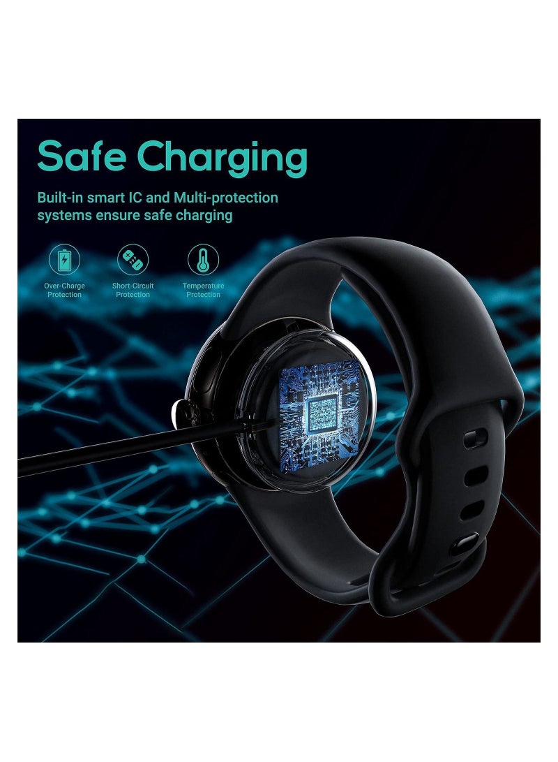 Compatible with Google Pixel Watch Charger, USB C Magnetic Charging Dock Cable for Watch, Black - 3.3ft 100cm